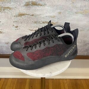 Butora Rock Climbing Shoes Mens 9.5 Womens 10.5 Black Red Lace Up Bouldering